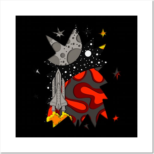 Outer Space Cut Paper Landscape Wall Art by The Craft ACE